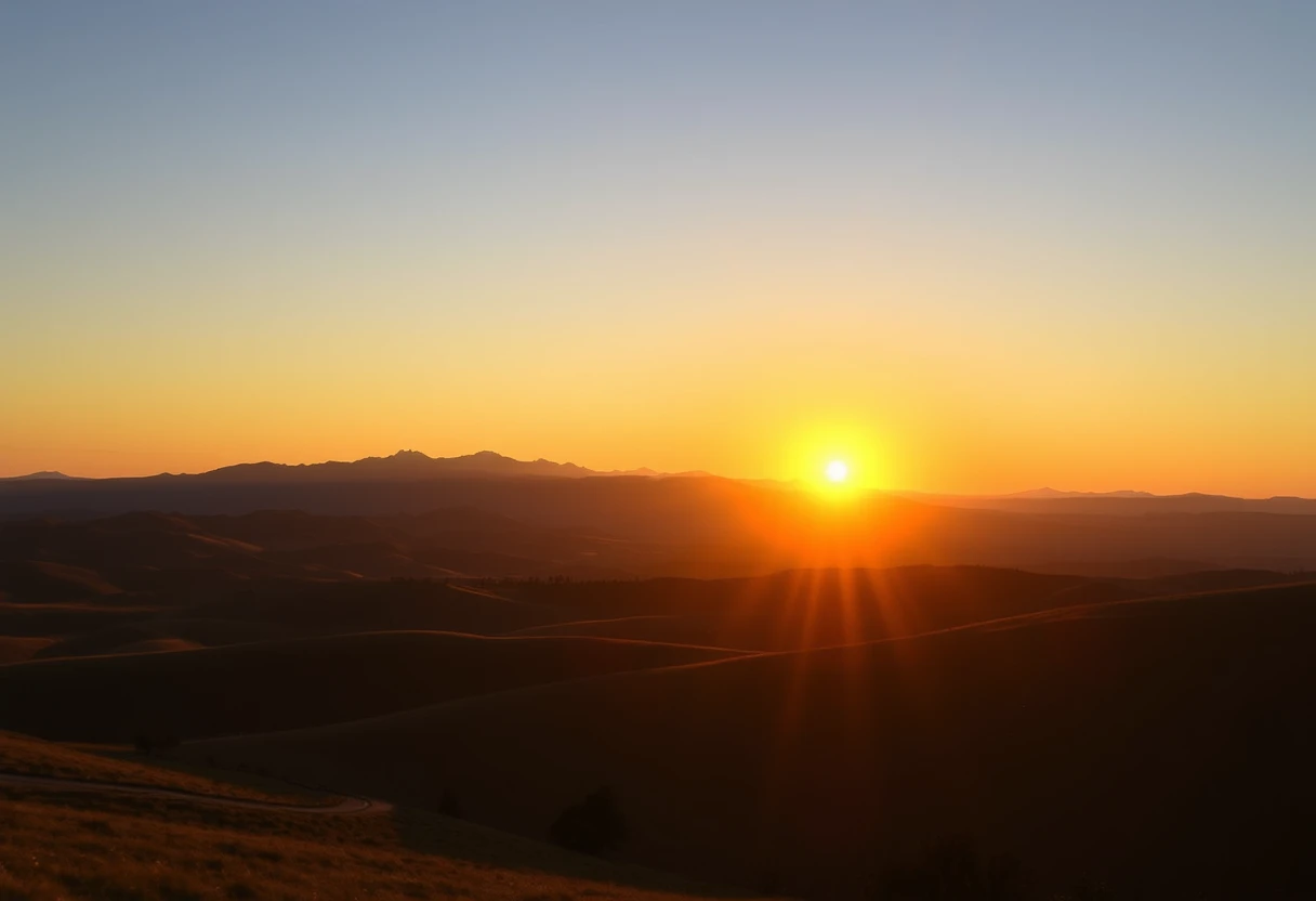 Landscape photography, sunset over mountains, long exposure